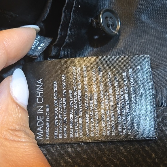 Club Monaco Men Loukas Herringbone Funnel Neck Wool Coat Medium NWOT - Picture 16 of 17